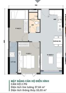 Layout Picity High Park, Quận 12 Căn hộ tầng trung Picity High Park ban công hướng Đông Bắc