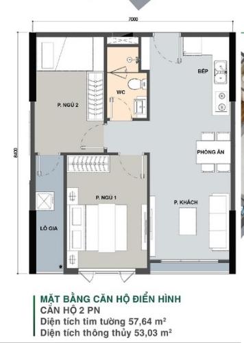 Layout Picity High Park, Quận 12 Căn hộ tầng trung Picity High Park ban công hướng Đông Bắc
