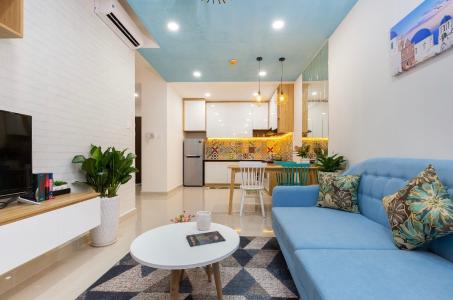 Phòng khách căn hộ The Sun Avenue Căn hộ The Sun Avenue nội thất hiện đại, view thành phố sầm uất.