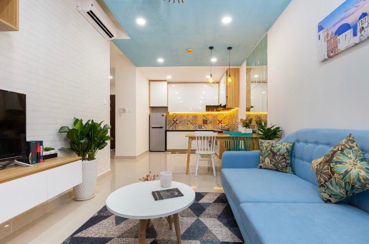 Phòng khách căn hộ The Sun Avenue Căn hộ The Sun Avenue nội thất hiện đại, view thành phố sầm uất.