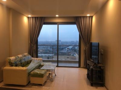 Phòng khách The Gold View, Quận 4 Căn hộ The Gold View tầng cao, view cầu Nguyễn Văn Cừ.