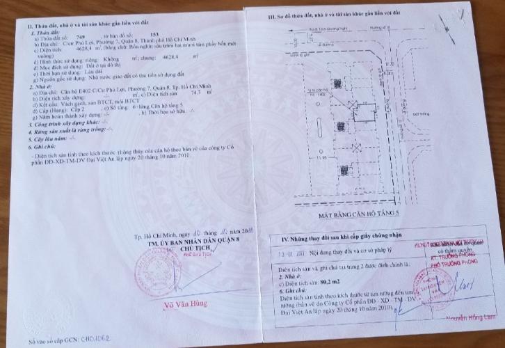 Sổ hồng căn hộ PHÚ LỢI 1 Bán căn hộ 2 phòng ngủ Phú Lợi 1, diện tích 80m2, nội thất cơ bản, sổ hồng riêng chính chủ