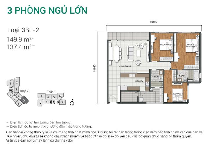 Căn hộ 3 phòng ngủ Căn góc Estella Heights 3 phòng ngủ tầng cao T2 view nội khu