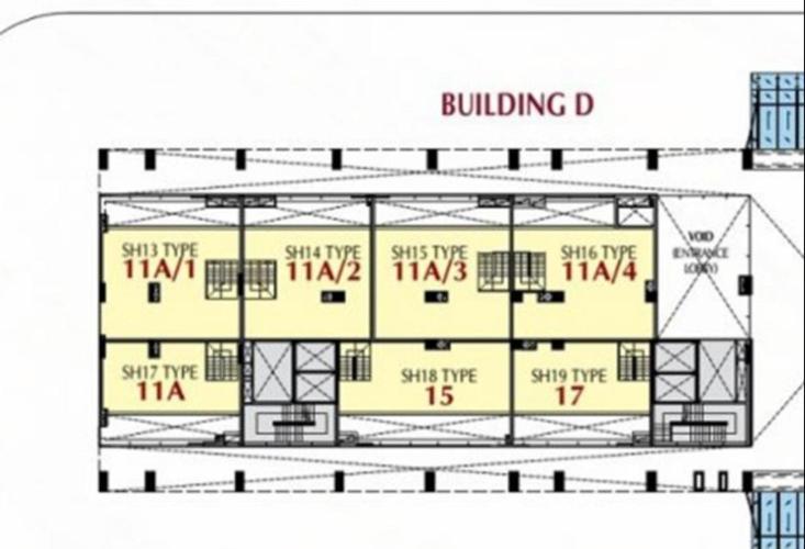 Mặt bằng tầng Căn hộ Phú Mỹ Hưng Midtown Shop-house Phú Mỹ Hưng Midtown thô, dễ dàng lên ý tưởng concept riêng.