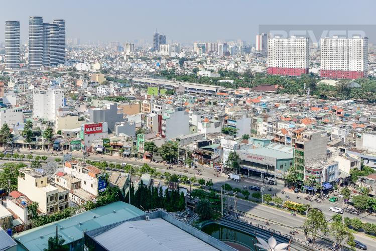 View Officetel Vinhomes Central Park 2 phòng ngủ tầng trung L4 đầy đủ tiện nghi