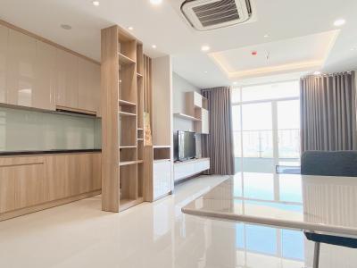 Phòng khách căn hộ Petrovietnam Landmarrk, Quận 2 Căn hộ tầng trung PetroVietnam Landmark view thành phố mát mẻ.