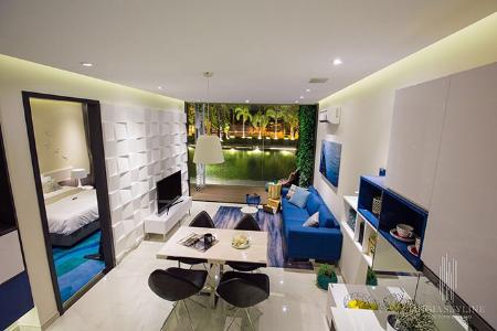 nhà mẫu Angia Skyline Căn hộ An Gia Skyline tầng cao, nội thất cơ bản