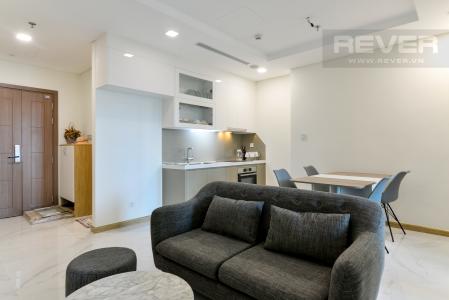 Phòng Khách Cho thuê căn hộ Vinhomes Central Park 1PN, tầng thấp, tháp Landmark 81, đầy đủ nội thất