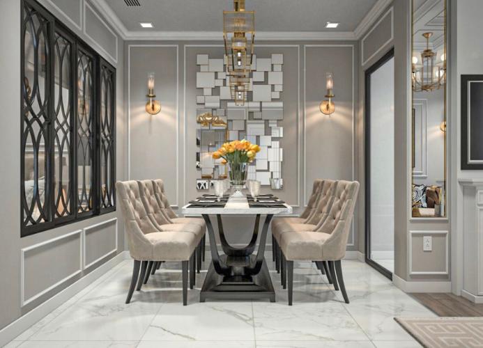 Phòng khách Vinhomes Central Park Căn hộ Vinhomes Central Park view nội khu, nội thất hiện đại.