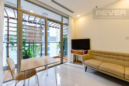 phòng khách Căn hộ Vinhomes Central Park 1 phòng ngủ, tầng cao P6, nội thất đầy đủ
