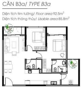 Layout căn hộ Celadon City , Quận Tân Phú Căn hộ Celadon City tầng trung hướng Tây Bắc view thành phố.