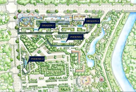 mặt bằng tổng thể dự án Topaz Elite Căn hộ Topaz Elite tầng cao, hướng Đông Nam view hồ bơi.