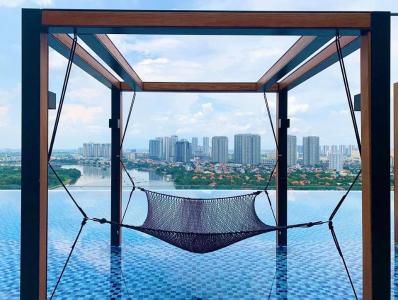 căn hộ D'Edge Thảo Điền Cho thuê căn hộ góc 3 phòng ngủ D'Edge Thảo Điền, nội thất cơ bản