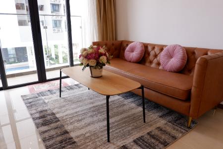 Phòng khách Diamond Island Quận 2  Căn hộ Đảo Kim Cương ban công đón view nội khu, đầy đủ nội thất.