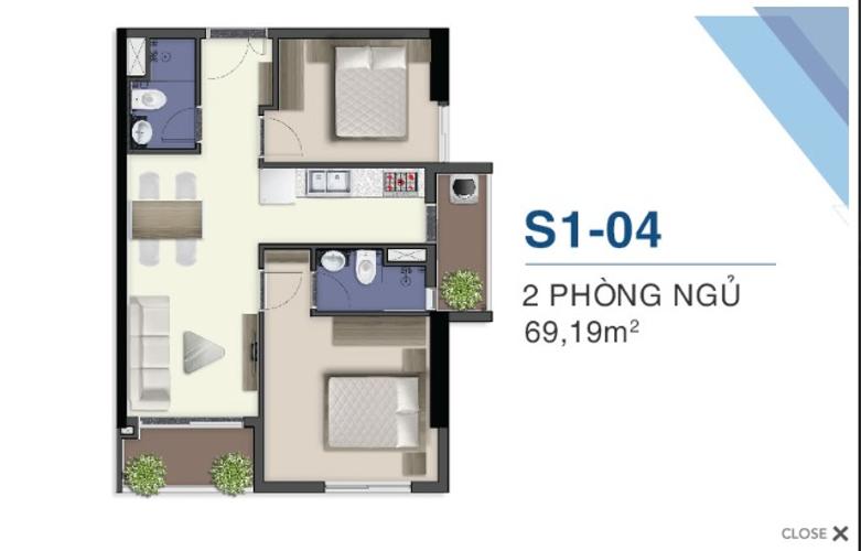 Mặt bằng Q7 Sài Gòn Riverside Căn hộ Q7 Saigon Riverside tầng cao, hướng Bắc, view nội khu.