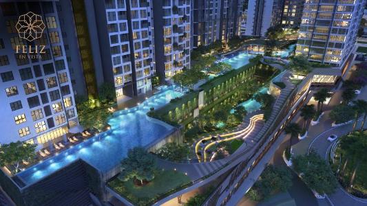 Phối cảnh Căn hộ Feliz en Vista Căn hộ tầng 16 tháp Altaz dự án Feliz en Vista nội thất cơ bản