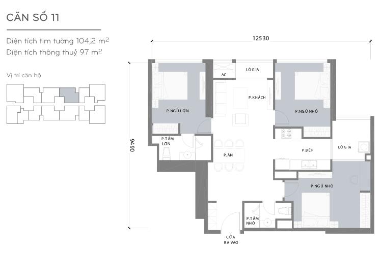 Căn hộ 3 phòng ngủ Căn hộ Vinhomes Central Park 3 phòng ngủ tầng cao L2 view sông