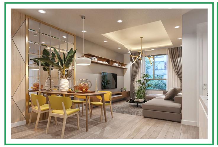 Phối cảnh căn hộ Topaz Elite Căn hộ Topaz Elite tầng cao, ban công hướng Đông Bắc thoáng mát.