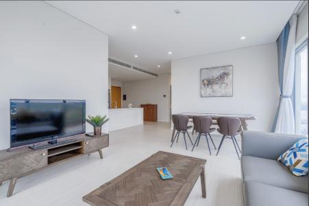 Phòng khách căn hộ ĐẢO KIM CƯƠNG Cho thuê căn hộ Diamond Island - Đảo Kim Cương 3PN, tháp Bahamas, là căn góc, đầy đủ nội thất, view trực diện sông