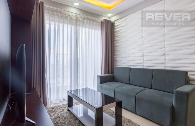 Phòng khách Căn hộ Masteri Thảo Điền tầng cao tháp T1B view nhìn về Quận 1