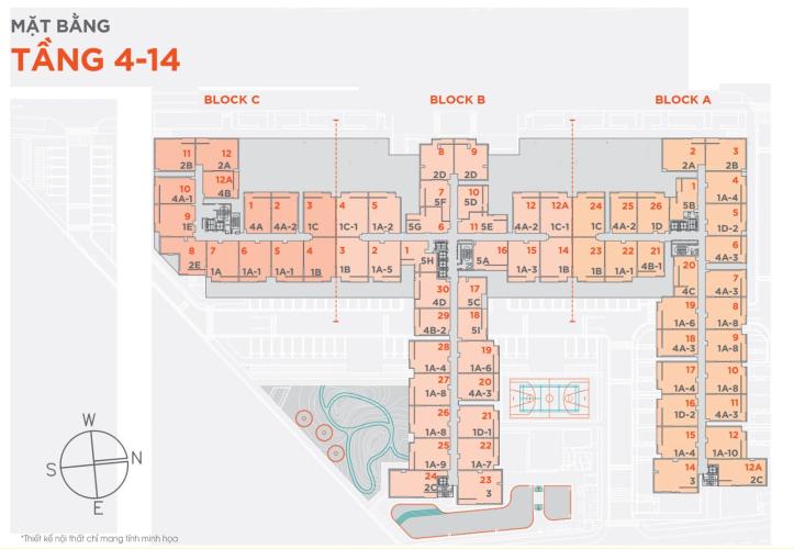 Layout Hausbelo, Quận 9 Căn hộ Hausbelo tầng thấp, bàn giao nội thất cơ bản.