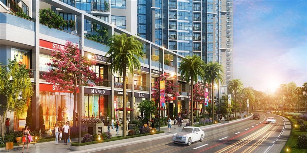 Mặt tiền Shop House Q7 Sài Gòn Riverside Shop-house Q7 Saigon Riverside nội thất cơ bản, thuận tiện kinh doanh.