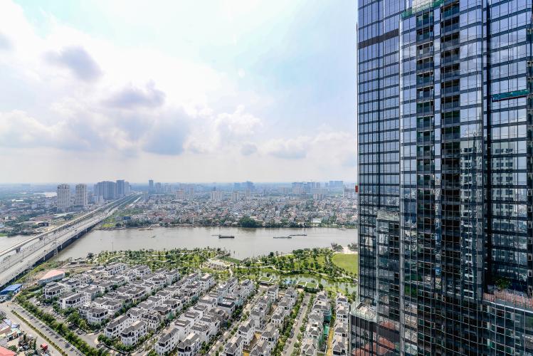 View Căn hộ Vinhomes Central Park tầng cao L6 thiết kế 4 phòng ngủ view sông