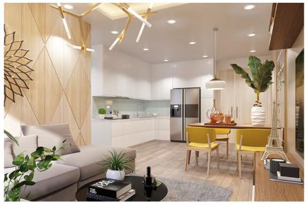 Phối cảnh căn hộ Topaz Elite Căn hộ Topaz Elite 2 phòng ngủ, ban công hướng Đông Nam.