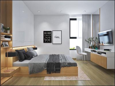 Nhà mẫu Bcons Garden Căn hộ Bcons Garden tầng trung, ban công hướng Tây.