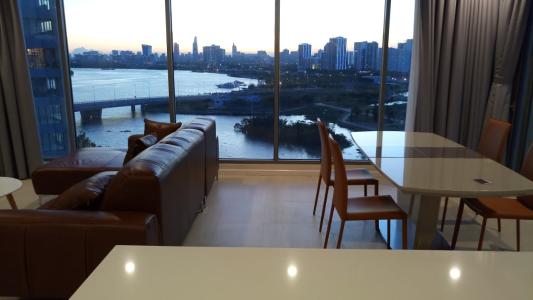 Phòng khách căn hộ Diamond Island Bán căn hộ Diamond Island nhìn về Landmark 81, đây đủ nội thất.