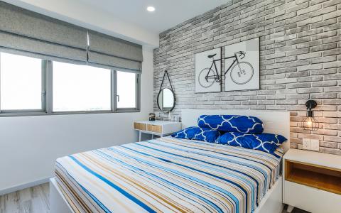 Phòng Ngủ 2 Căn hộ Happy Residence 2 phòng ngủ tầng trung tháp B nội thất đầy đủ