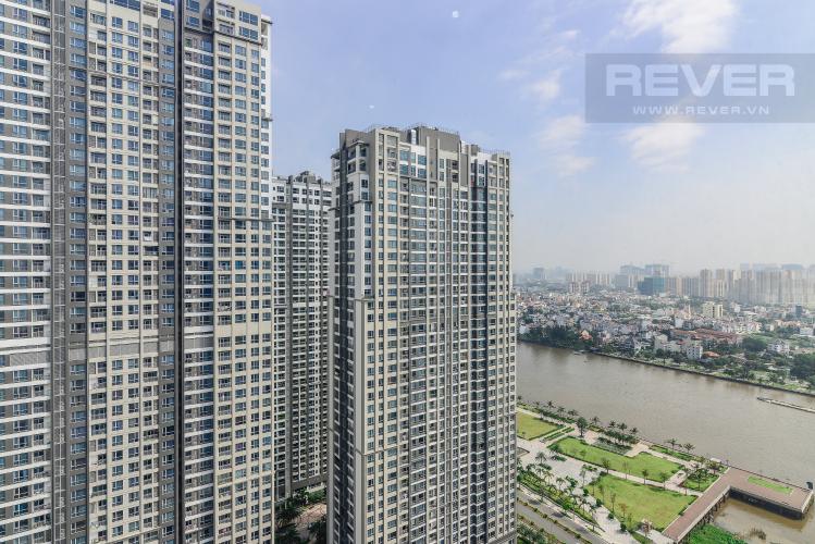 View Phòng Khách Căn hộ Sài Gòn Pearl 2 phòng ngủ tầng cao Ruby 2 view sông