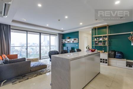 Đảo Bếp Cho thuê căn hộ Masteri Millennium 3PN, diện tích 107m2, đầy đủ nội thất, view Bitexco