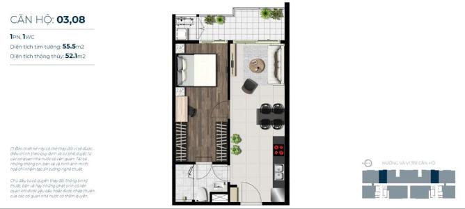 Layout căn hộ Sky 89 An Gia Căn hộ Sky 89 An Gia bàn giao nội thất cơ bản, cửa hướng Tây.