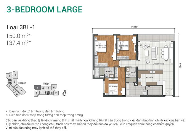 Căn hộ 3 phòng ngủ Căn góc Estella Heights 3 phòng ngủ tầng cao hướng Bắc tòa T1