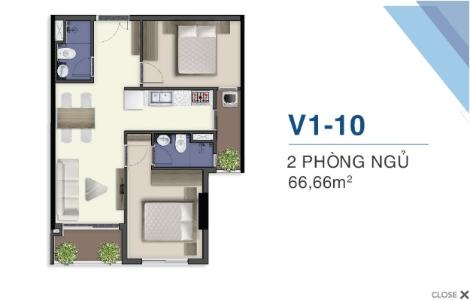 Mặt bằng căn hộ Q7 Saigon Riverside Bán căn hộ Q7 Saigon Riverside thuộc tầng cao, diện tích 66.66m2 