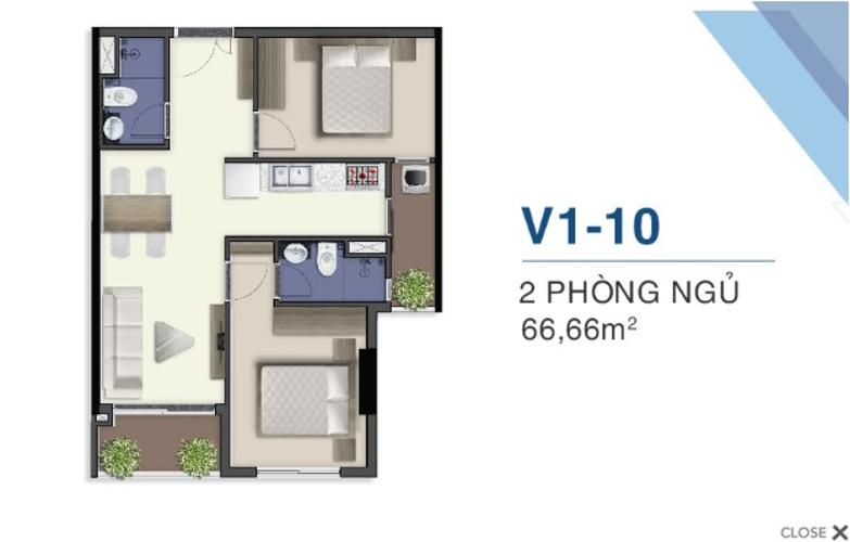 Mặt bằng căn hộ Q7 Saigon Riverside Bán căn hộ Q7 Saigon Riverside thuộc tầng cao, diện tích 66.66m2 