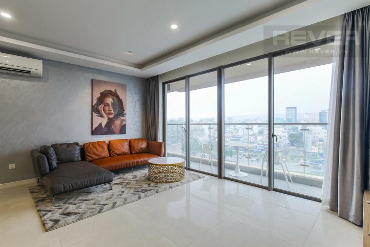 Phòng Khách Cho thuê căn hộ Masteri Millennium 3PN, diện tích 107m2, đầy đủ nội thất, view Bitexco