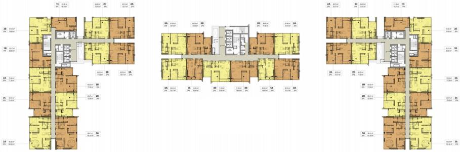 Layout Kingdome 101, Quận 10 Căn hộ Kingdom 101 nội thất cơ bản, 3 phòng ngủ.