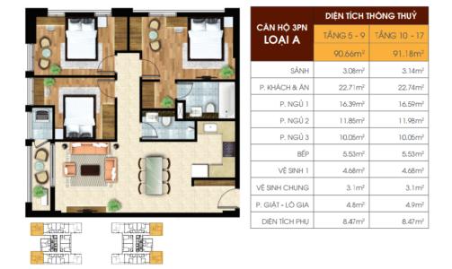 Mặt bằng căn hộ Căn hộ Jamona Heights nội thất cơ bản, view thoáng mát.