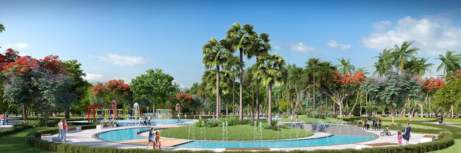 Đài phun nước Vinhome Grand Park Căn hộ studio Vinhomes Grand Park view hướng Vành Đai.