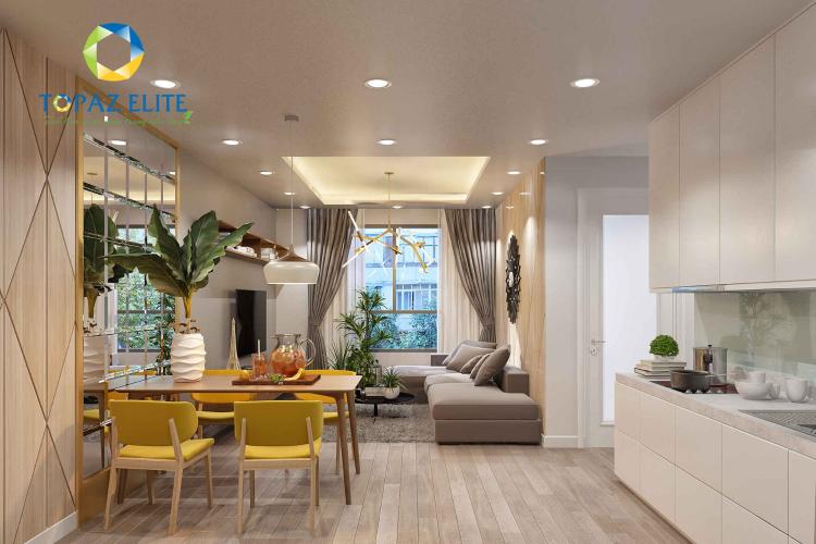 hình ảnh căn hộ mẫu Topaz Elite Căn hộ Topaz Elite tầng cao, hướng Đông Nam view hồ bơi.