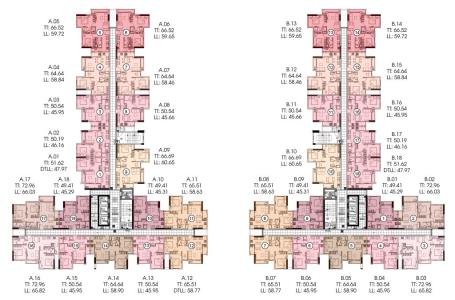 Layout Conic Riverside, Quận 8 Căn hộ Conic Riverside tầng cao đón gió, nội thất cơ bản.