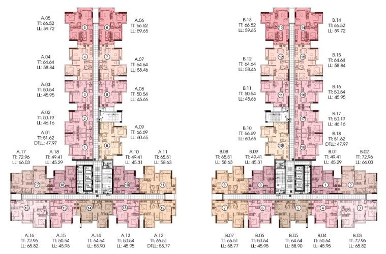 Layout Conic Riverside, Quận 8 Căn hộ Conic Riverside tầng cao đón gió, nội thất cơ bản.