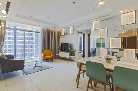 Phòng khách căn hộ Vinhomes Central Park Cho thuê căn hộ Vinhomes Central Park 3PN, tầng cao, diện tích 100m2, đầy đủ nội thất