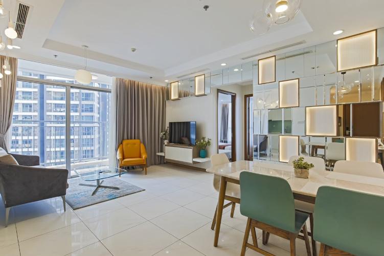 Phòng khách căn hộ Vinhomes Central Park Cho thuê căn hộ Vinhomes Central Park 3PN, tầng cao, diện tích 100m2, đầy đủ nội thất