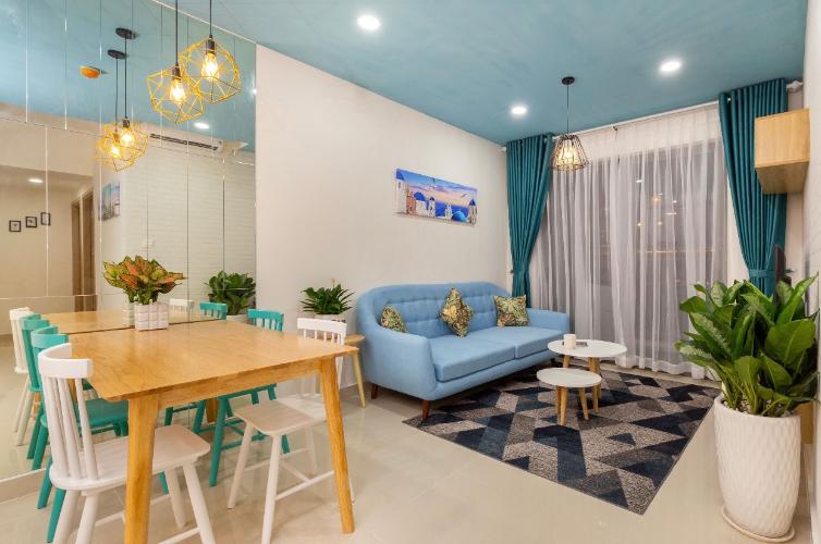 Phòng khách căn hộ The Sun Avenue Căn hộ The Sun Avenue nội thất hiện đại, view thành phố sầm uất.