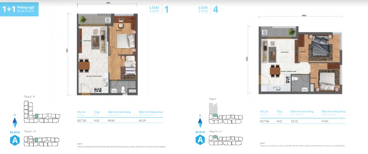 Sơ đồ căn hộ SAFIRA KHANG ĐIỀN Bán căn hộ Safira Khang Điền 1 phòng ngủ và 1 phòng đa năng, tầng 14, nội thất cơ bản, ban công Đông Nam