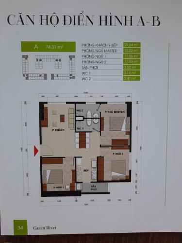 Layout Green River, Quận 8 Căn hộ Green River nội thất cơ bản, view công viên.