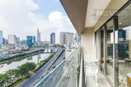 Balcony Cho thuê căn hộ Masteri Millennium 3PN, diện tích 107m2, đầy đủ nội thất, view Bitexco